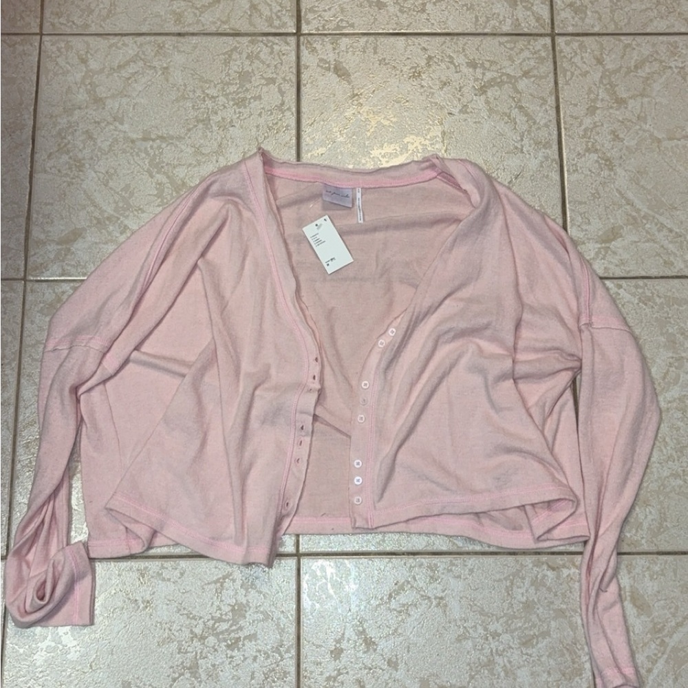 Light Pink Button-Up Cardigan